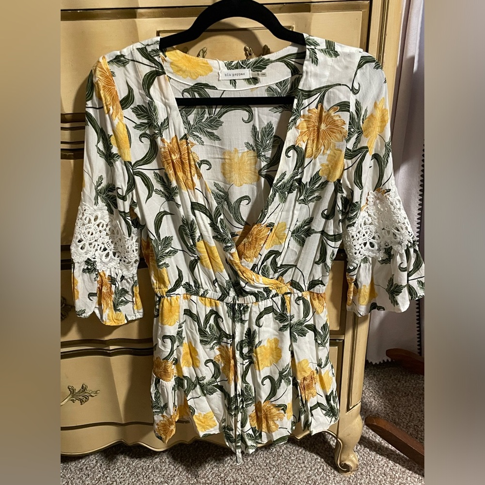 BLU PEPPER Floral Romper